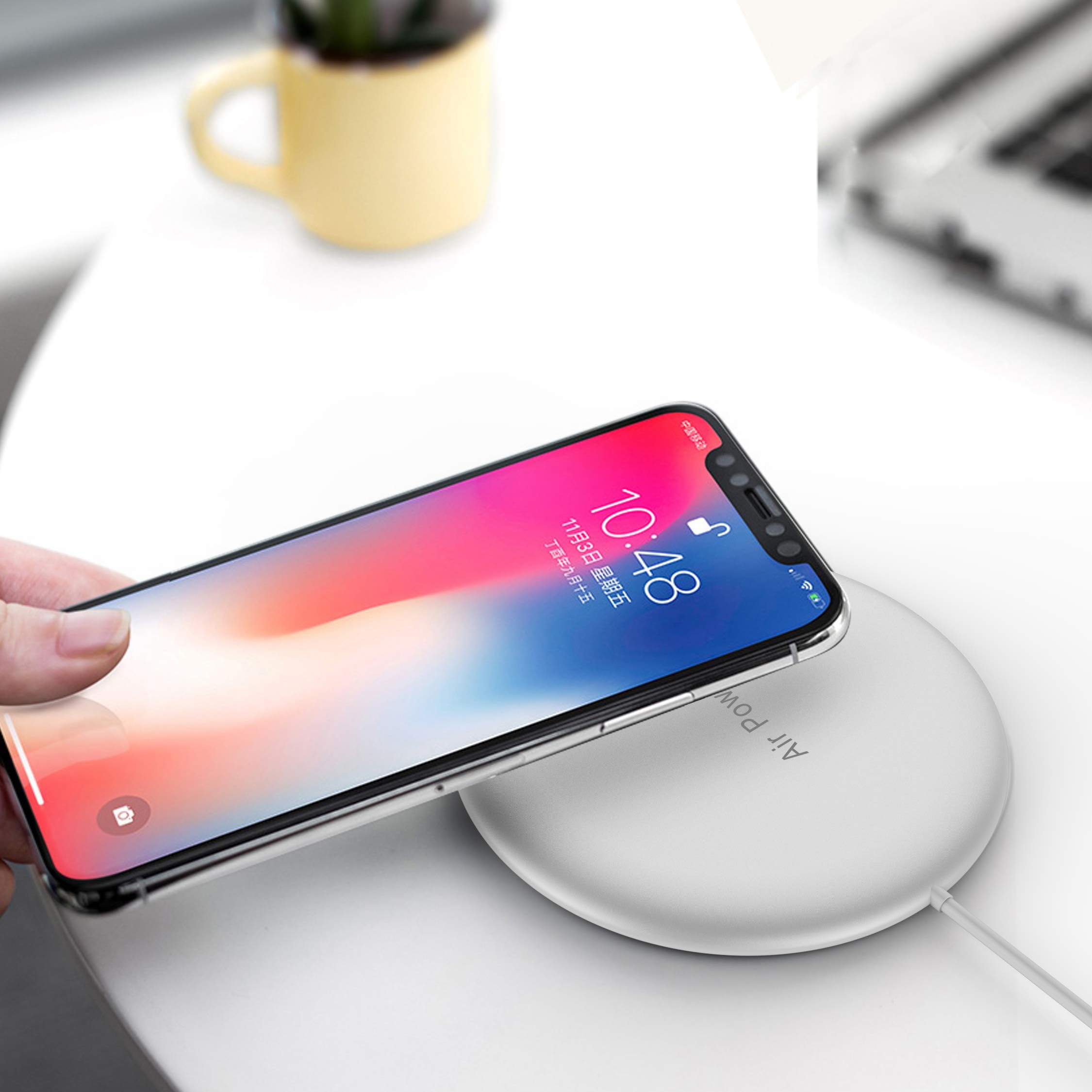 Air Power Wireless Charger, Fast Wireless Charger Pad for iPhone Xs, iPhone X, iPhone 8/8 Plus, Samsung Galaxy Note 8 / S8 / S8 Plus, S7 / S7 Edge and Qi-Enabled Devices