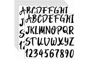 WAYNODA 360 Pieces 10 Sheets Self Adhesive Vinyl Letter Number Stickers,Alphabet Number Stickers for Mailbox, Signs, Window, Door, Cars, Trucks, Home, Business, Address Number(Black,2inch)