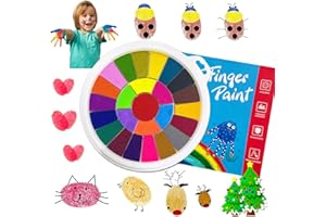 Fottaqqan 25 Color Book Finger Painting Kit Drawing Toys,Album Educational Tool Kit,Washable Children's Supplies for Birthday Kindergarten,Early Learning