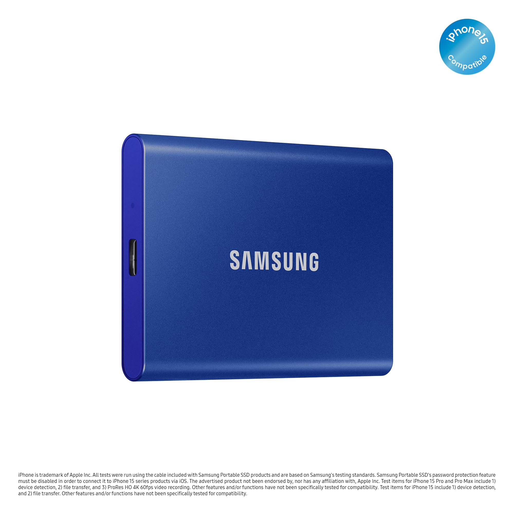 Samsung T7 Portable SSD - 1 TB - USB 3.2 Gen.2 External SSD Indigo Blue (MU-PC1T0H/WW)