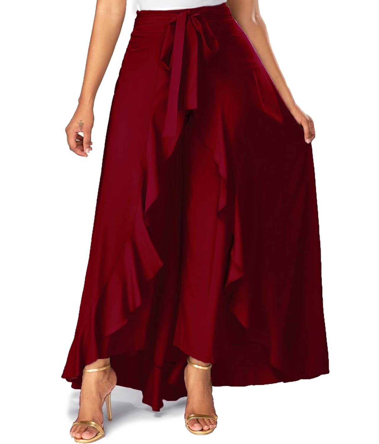 american-elm women's maroon solid skirt