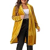 Agnes Orinda Plus Size Velvet Blazers Jackets for Women Casual Lapel Suit Office Work Blazer