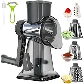 KalraMay Rotary Cheese Grater with Handle, Multifunctional Cheese Shredder | Multifunctional Shredder,Strong Suction Cup Base,Fast and Efficient Cutting,Detachable Parts,Safe Operation,Easy to Rinse