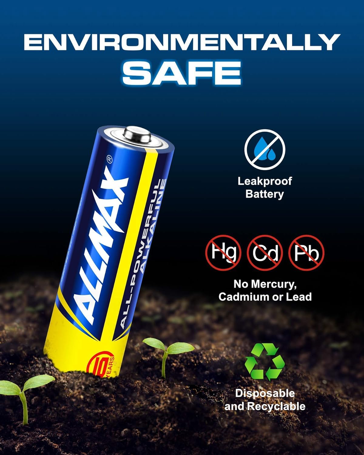Allmax AA Maximum Power Alkaline Batteries (100 Count Bulk Pack) – Ultra Long-Lasting Double A Battery, 10-Year Shelf Life, Leak-Proof, Device Compatible – Powered by EnergyCircle Technology (1.5V): Health & Personal Care
