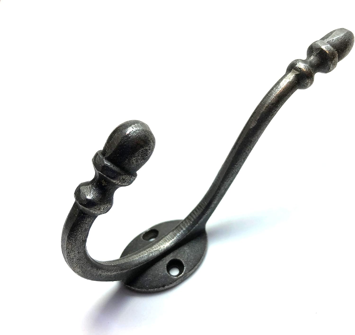 Oakcrafts - Antique Acorn Design Cast Iron Coat Hook - 5" / 130mm - Pack of 5 Hooks, Grey - Image 4