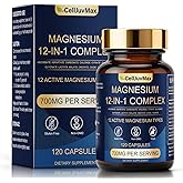 Magnesium 12-in-1 Complex Supplement – 700mg High Absorption Magnesium Glycinate, Citrate, Malate & Taurate Blend for Muscle, Nerve, Sleep Support – 120 Vegan Capsules for Women & Men (1)