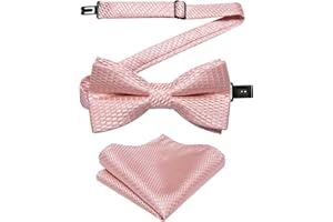 DiBanGu Boys Pre-tied Bow Tie, Silk Bowtie and Pocket Square Cufflinks for Kids Wedding Party Graduation Ceremony