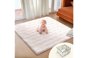 Mallify Baby Play Mat 50"x50", Non-Slip Baby Mat for Floor, Soft Thicker Playpen Mat, Portable Playmat, Crawling Mat for Infa