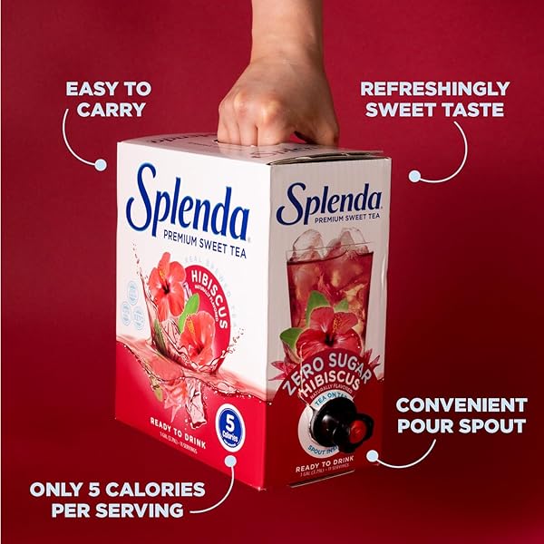SPLENDA PREMIUM SWEET TEA ON TAP, 1 GALLON BAG IN BOX READY TO DRINK LIQUID, HIBISCUS TEA, 128 FL OZ
