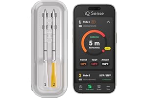 CHEF iQ Sense | Smart Wireless Meat Thermometer | 2 Ultra-Thin Probes | WiFi Unlimited Range | 1000°F Heat Safe | 5 Sensors |
