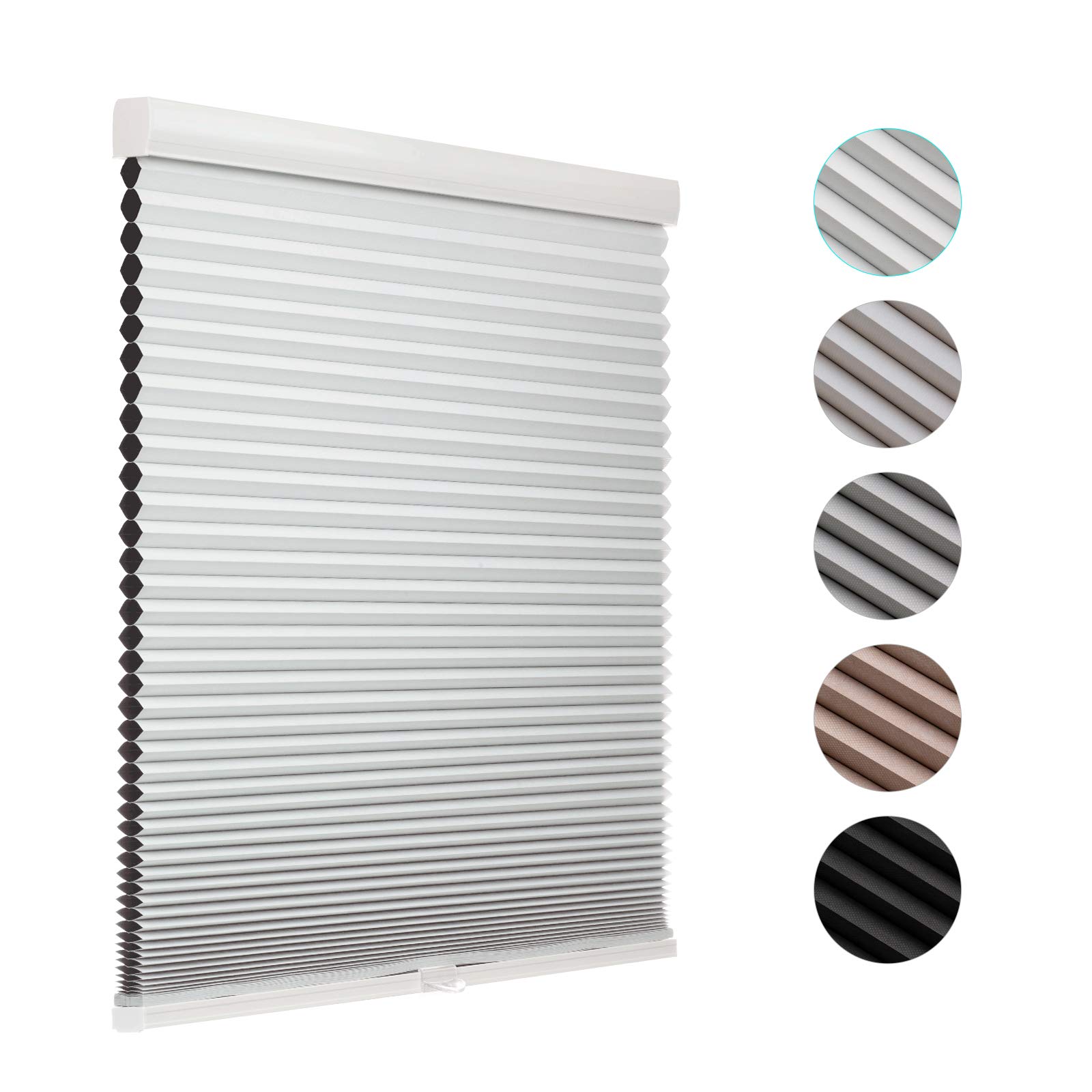 MYshade Cordless Cellular Windows Shades Blackout Blinds for Windows Easy to Install 34" W X 72" H(White), CEL34WT72C