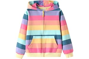 Julerwoo Girl‘s Zip Up Hoodies Tie Dye Printed Cotton Zipper Sweatshirts Hooded for Toddler Girls