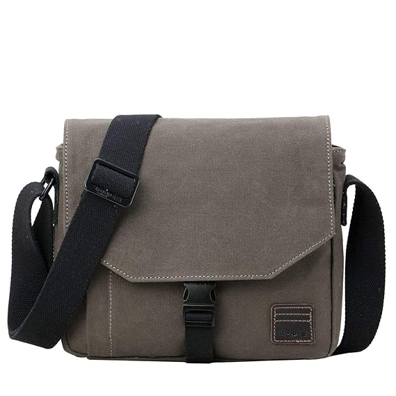 Troop London Canvas Leather Messenger Bag Messenger Bags for Men and