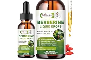 Alliwise 2 Pack Premium Berberine Supplement -1500mg Berberine Liquid Drops for Immune, Digestion System & Gastrointestinal Care - Pure Berberine with Ceylon Cinnamon,Milk Thistle,Artichoke - 4 Fl Oz