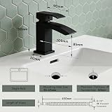 Hapilife Basin Taps Waterfall Black Matte Mono 1 Hole with Slotted Waste view 7