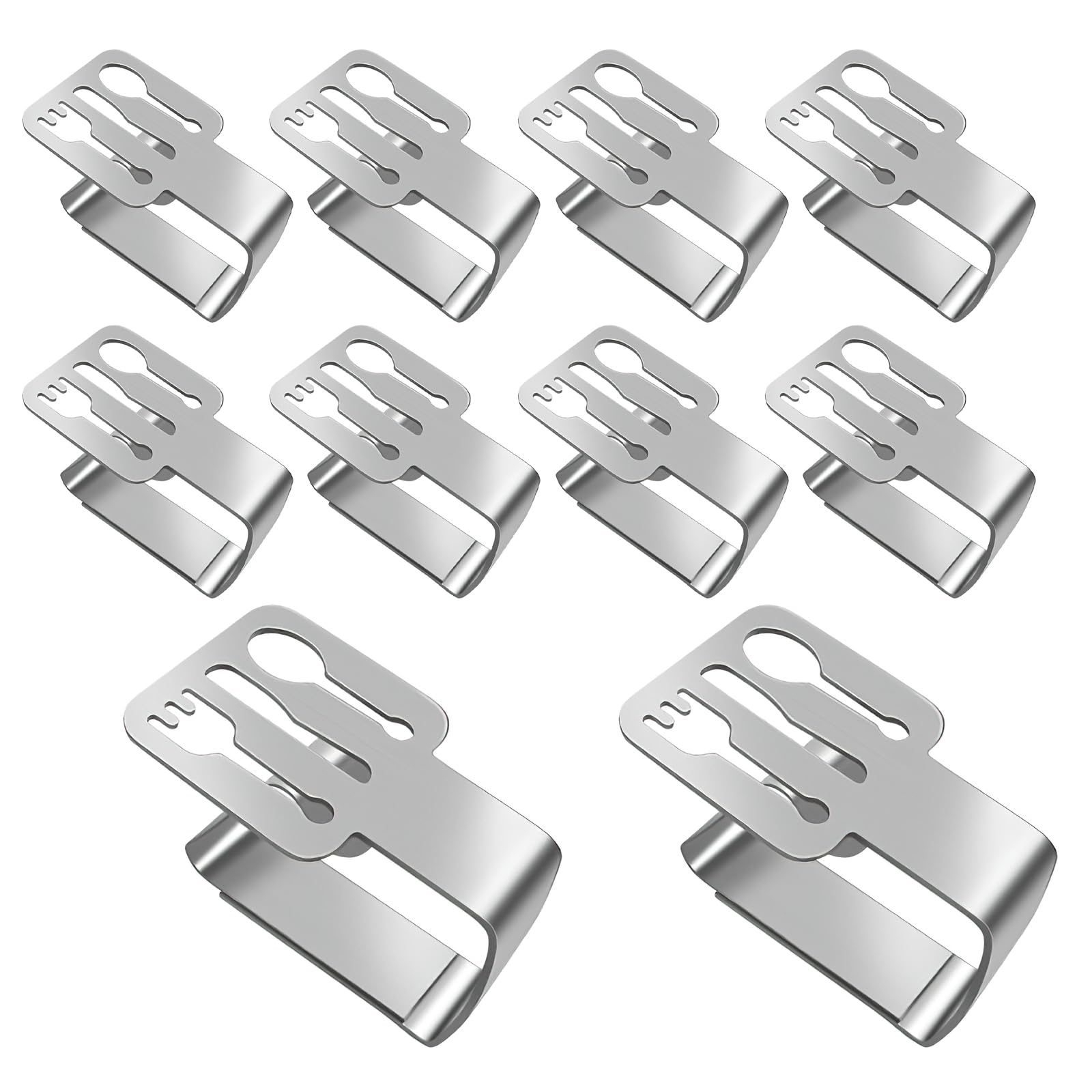 VOSSOT 10 Pieces Tablecloth Clips Stainless Steel, Table Cloth Clips Holder, Leaf Shape Picnic Tablecloth Holder Clip, Picnic Table Clips Cover Clamps, Thickened (tableware)