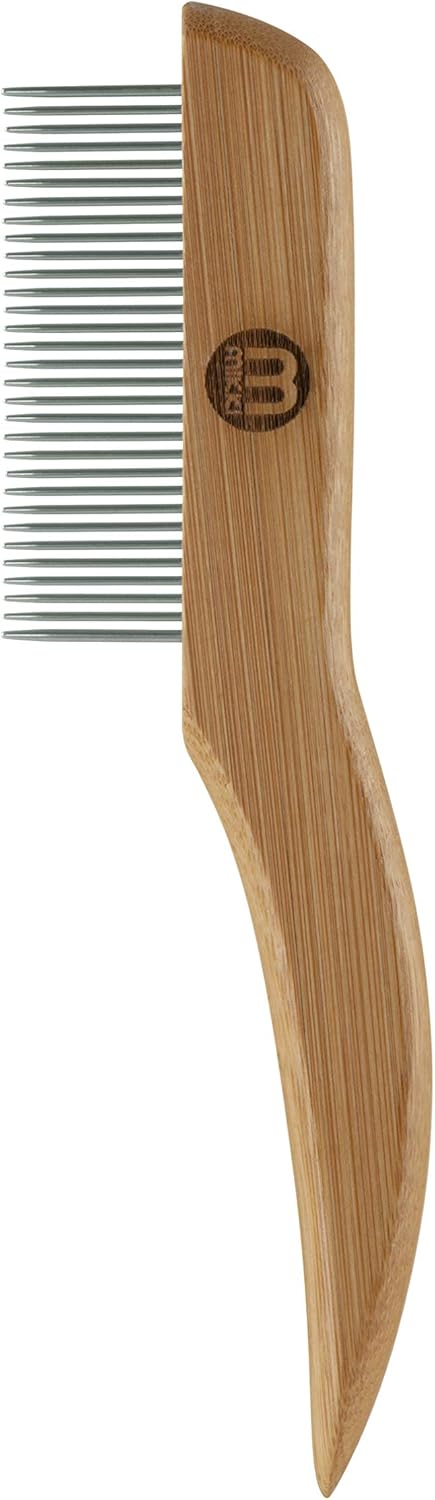 Mikki Bamboo Anti-Tangle Comb for Dog Cat, Puppy with Medium and Long Hair Coats, Removes Knots, Matts and Tangles