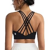 RUNNING GIRL Sports Bras for Women,High Impact Criss Cross Back Molded Cup Running Bra with Sewn in Pads