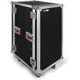 Gator Cases Touring Style 20U Rack Flight Case, (G-TOUR-20U CAST) | Front &amp; Rear Rail Access, 21.5" Rackable Depth, 9mm Plywood with Rigid Laminate Exterior, 4 Heavy-Duty Casters 2 locking