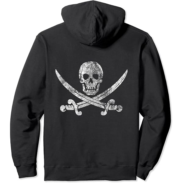 Amazon.com: Vintage Pirate Skull Zip Hoodie : Clothing, Shoes