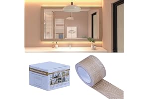 FEILAYS Wood Grain Removable PVC Waterproof Border Wall Decor Removable Self Adhesive Door Frame Window Frame Decoration Kitchen Bathroom Tiles Sticker Grain Trim Natural Oak 1.96inch x 393 inch