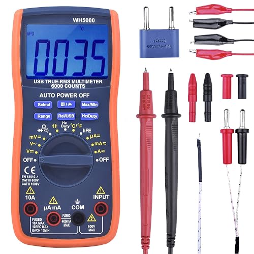 kuman Digital Multimeter, True RMS 6000 Counts Multimeters Manual and ...