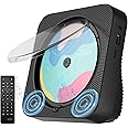 CD Player Portable with Bluetooth Desktop CD Players for Home with HiFi Sound Speakers,Mini Cute CD Player for Kids,Remote Control,Dust Cover,LED Display,Boombox FM Radio (Black)
