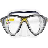Cressi Scuba Diving Masks with Inclined Tear Drop Lenses for More Downward Visibility , Air and Eyes Evolution: Made in Italy