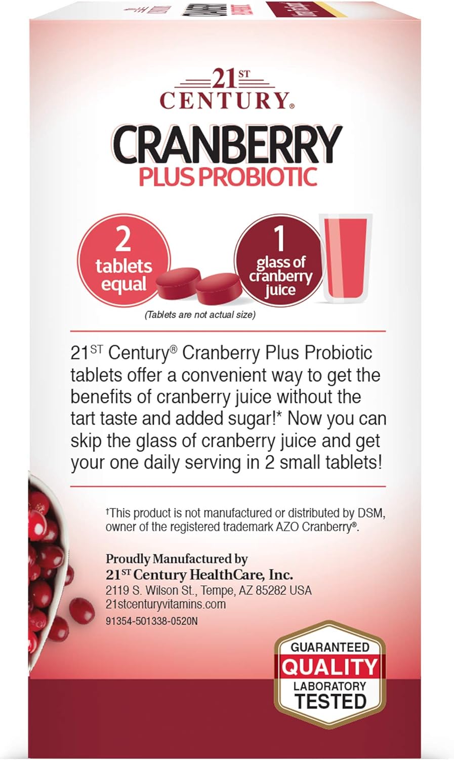 21st Century Cranberry Plus Probiotic Tablets, 60 Count: Health & Personal Care