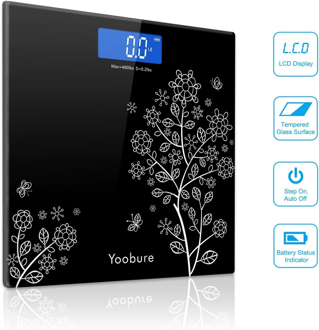 Weight Scale, Precision Digital Body Bathroom Scale with Step-On Technology, 6mm Tempered Glass Easy Read Backlit LCD Display, 400 Pounds: Industrial & Scientific