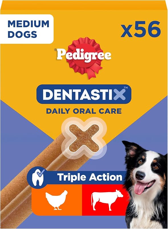 Dentastix Snack Dental para la Higiene Oral de Perros Medianos (1 Pack de 56ud)