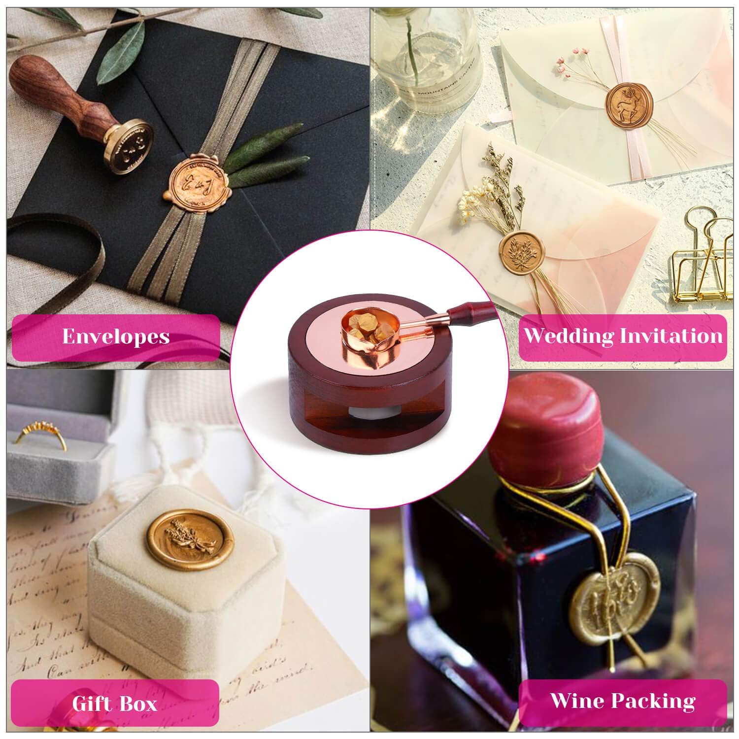 Sealing Wax, Paxcoo 312pcs Sealing Wax Kit with Warmer, Spoon for Stamp Letter Seal