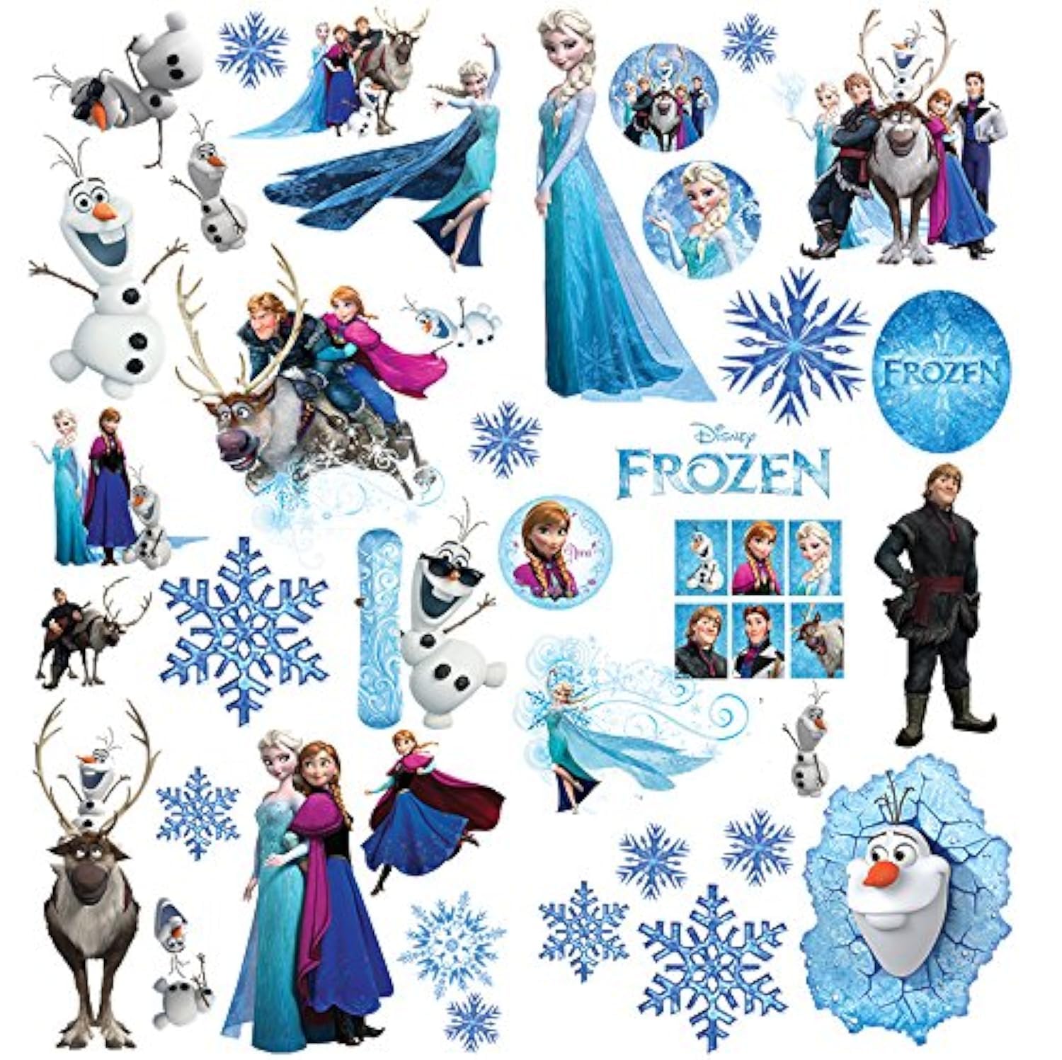 Frozen Wall Stickers for Girls Bedroom with Elsa Anna and Olaf