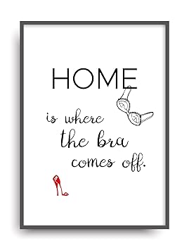 Kunstdruck BRA COMES OFF Fine Art Poster Print Plakat moderne Vintage Deko Bild DIN A4 Geschenk