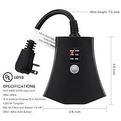Outdoor Mechanical Light Timer Waterproof, Dusk to