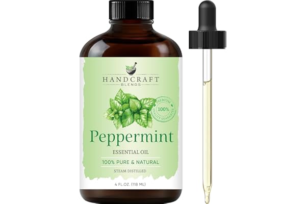 Handcraft Blends Peppermint Essential Oil – Huge 4 Fl Oz – 100% Pure and Natural – Premium Grade Essential Oil for Diffuser and Aromatherapy, Skin, Massage, Candle and Soap Making Fragrance