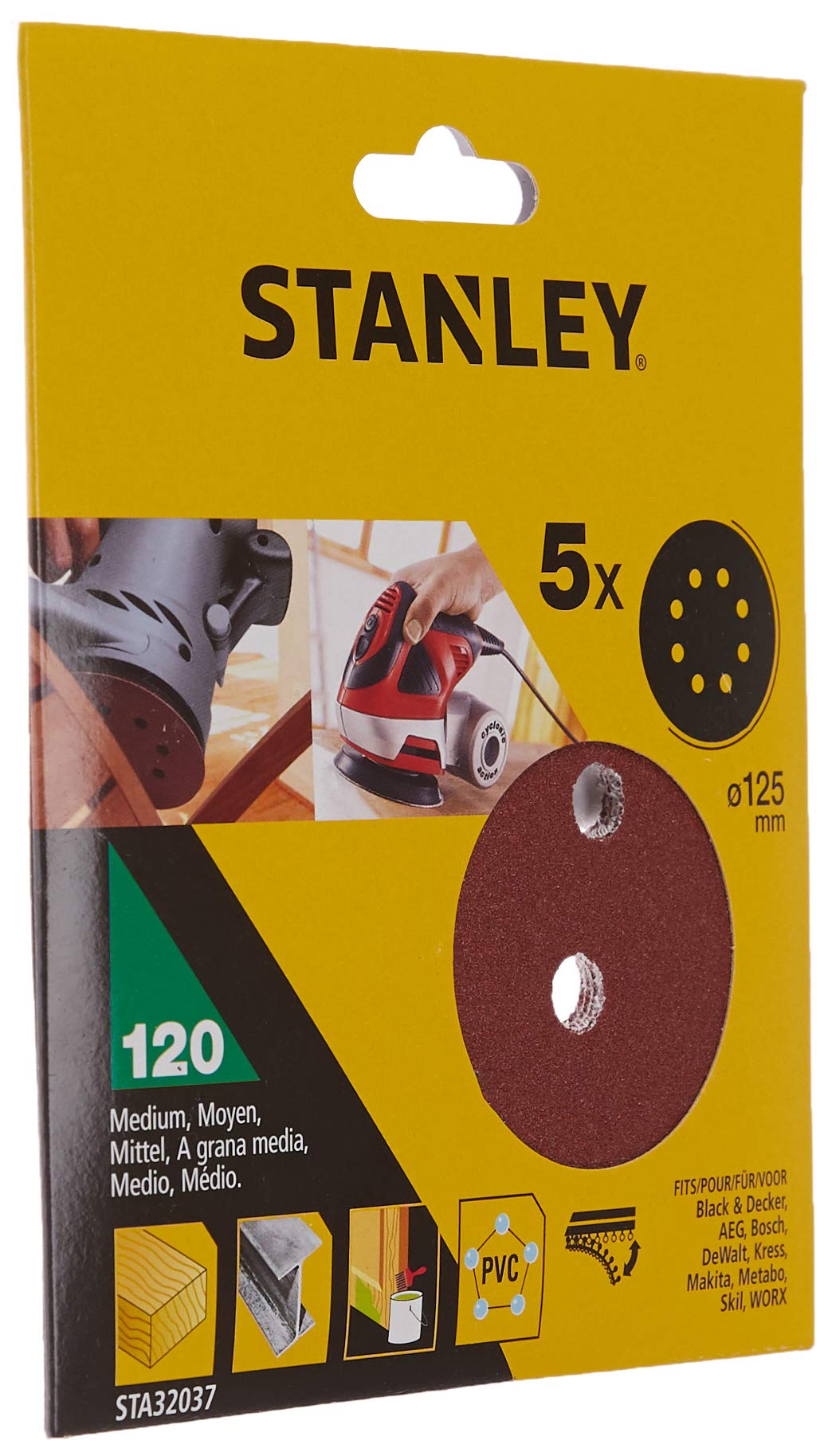 5 Discos ø 125 mm. para lijadora rotorbital