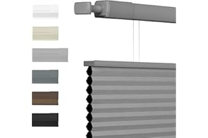 HOTSOON No Drill No Tools Blackout Cellular Shades Top Down Bottom Up Cordless Window Blinds Easy to Install Interior Cellular Blinds for Indoor Windows, Door, Blackout-Light Gray, 27" W x 36" H