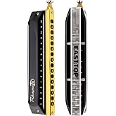 East top Upgrade Rhapsody Chromatic Harmonica 16 Hole 64 Tone Key of C, Professional Chromatic Mouth Organ Harmonica For Adults, Students and band players