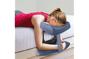 EBANKU Mattress Top Massage Kit, Adjustable Headrest Face Cradle Cushion, Face Down Pillow with Massage Table Armrests for your bed at home (Square Gray)