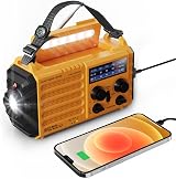 Mesqool Wind Up Radio Hand Crank Solar AM FM 5000mAh USB Charger