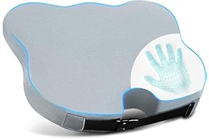 DREAMER CAR Wedge Seat Cushion to Maintain Natural Angle of Knees & Improve Posture - Soft Memory Foam Seat Cushion to Unleash Supreme Comfort in Office, Home, and Car Seating (Velvet Cover,Grey)