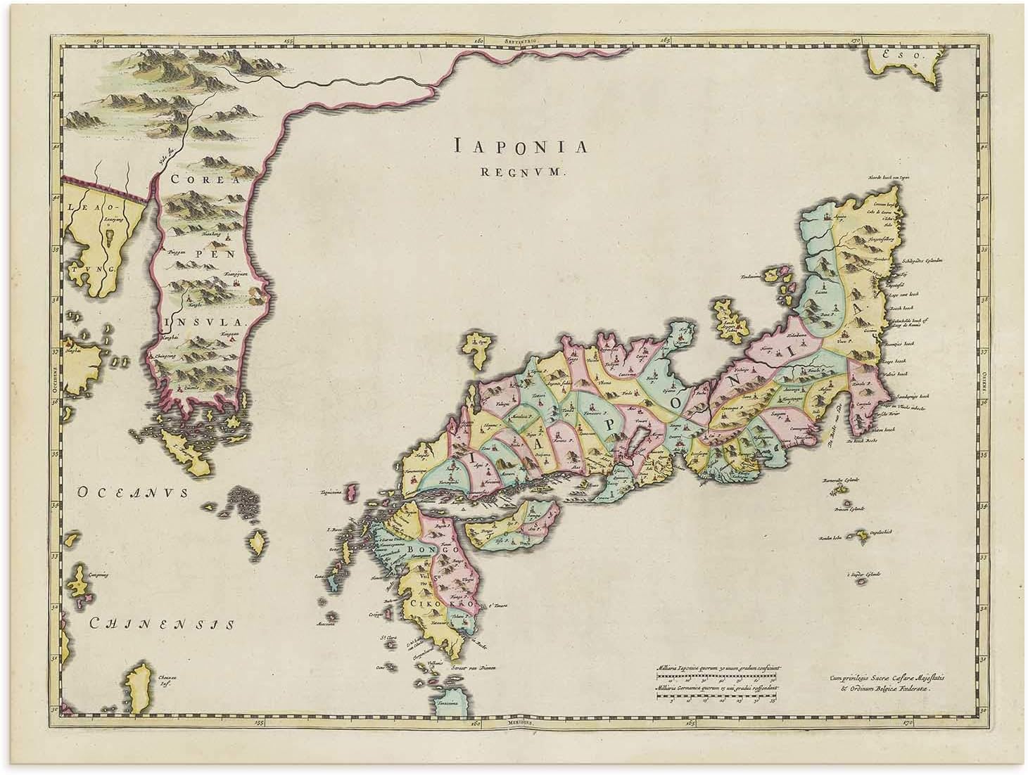 Get Amazon Com The Blaeu Prints Japan Historical Map Print From For iPhone Wallpaper Amazon Com The Blaeu Prints Japan Historical Map Print From HD