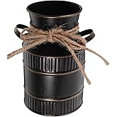 Alipis Vintage Milk Jug Vase with Handle Rustic Iron Flower Vase for Home D Cor 5.7 Inch Tall Decorative for Dried Flowers and Plant Arrangements