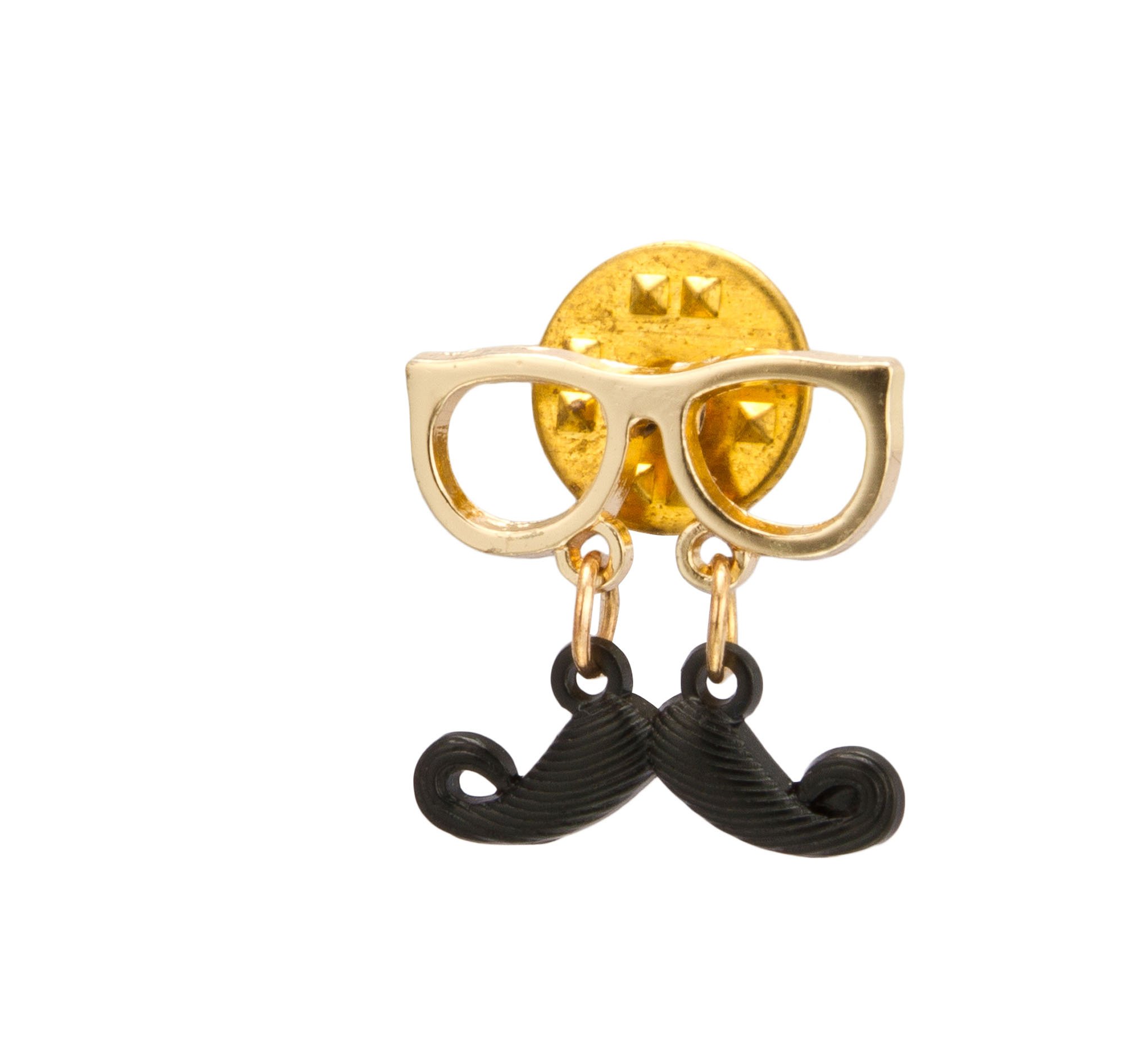 Brooch Lapel Pin for Men Black Moustache with Spectacles Badge Coat Suit Wedding Gift Party Shirt Collar Accessories