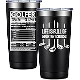 BIRGILT Golf Gifts for Men, Women - Cool Gifts for Golfer - Funny Golf Gift for Christmas - Golfer Gift for Men Unique - Life Is Full of Important Choices, 20oz Golfers Tumbler for Dad, Grandpa, Him