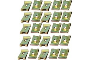 uxcell uxcell25pcs Spring Steel Speed Fastener U Nut Brass Tone for M4 / ST4.0 Screw Bolt