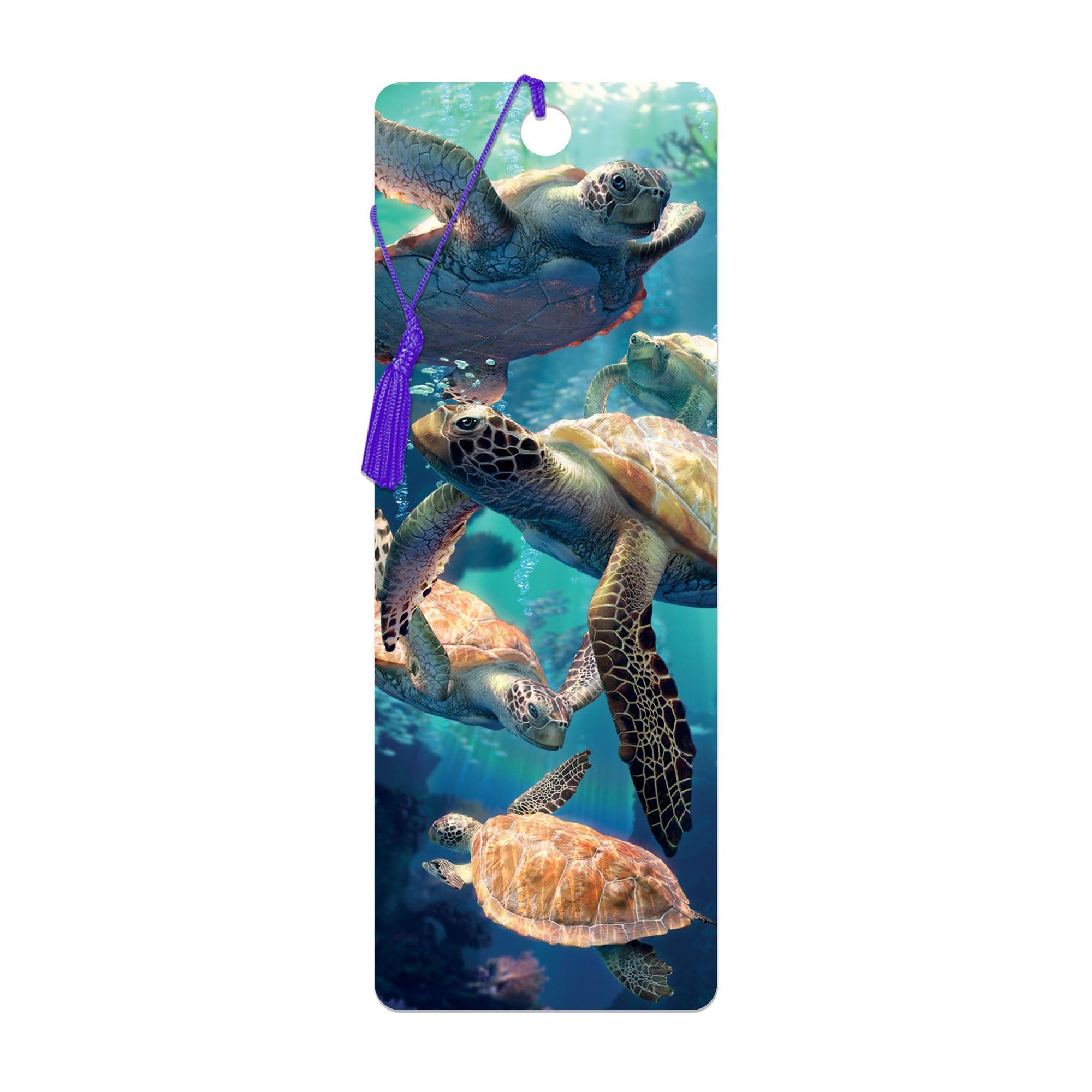 3D LiveLife Bookmark - Sea Turtle Swim from Deluxebase. Cute Lenticular Sea Turtle Page Marker. Animal Themed Accessories for Book Lovers. Small Gifts for Men, Women, Writers and Teachers. — image 1