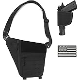 YASHALY Tactical Chest Bag Mens Sling Backpack Pack Military Anti-Thief Shoulder Sling Bag With Gun Holster Patch
