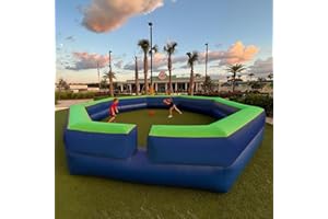 LVAOSTT Inflatable Gaga Ball Pit 15ft Portable Gaga Pit Inflatable Gagaball Court for Outdoor Indoor Inflatable Sport Games with 550W Blower